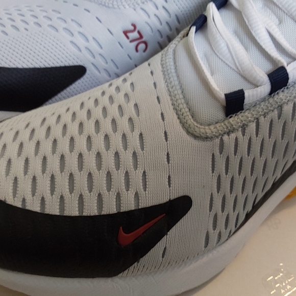 Nike Air Max 270 White and Black with Orange Heel. - Picture 3 of 8